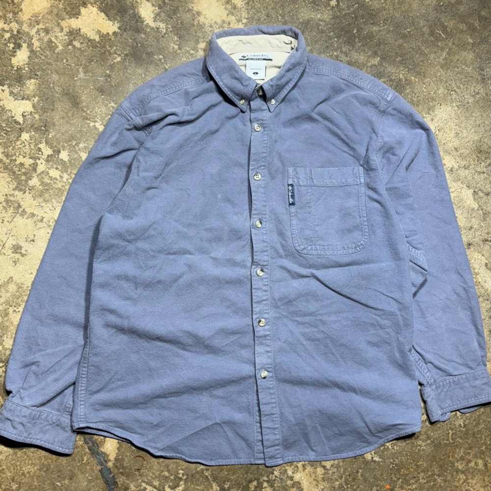 Columbia Men’s Long Sleeve Button-Up Shirt – Slate Blue, Size Large